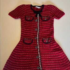Self-Portrait Red and Black Formal Kids Dress. Size 7-8